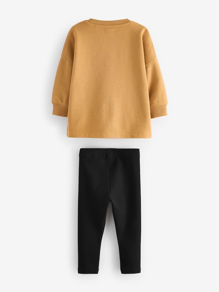Ochre Yellow Long Sleeve Top and Leggings Set (3mths-7yrs) - Image 5 of 7