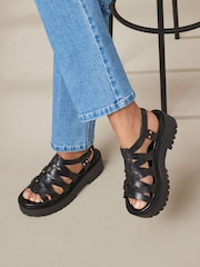 Black Forever Comfort® Chunky Strappy Sandals - Image 3 of 10