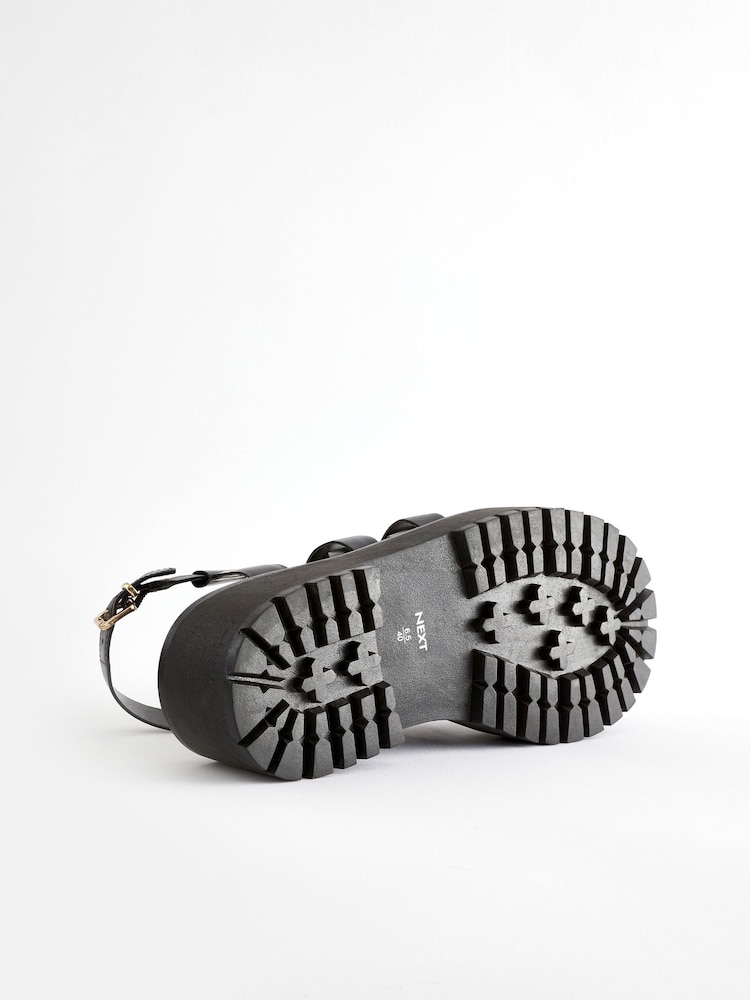 Black Forever Comfort® Chunky Strappy Sandals - Image 7 of 10