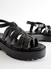 Black Forever Comfort® Chunky Strappy Sandals - Image 8 of 10