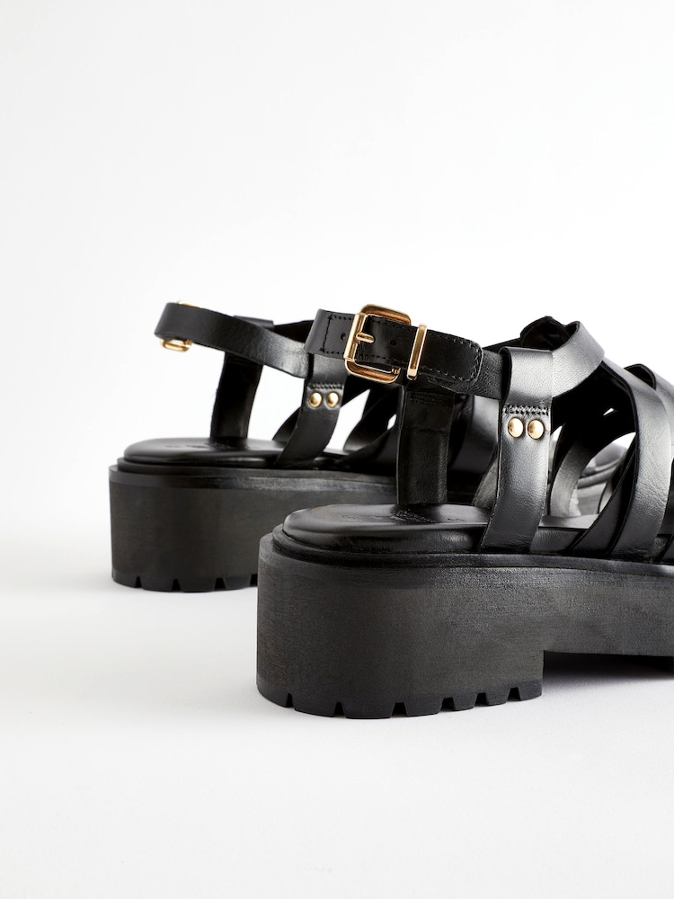 Black Forever Comfort® Chunky Strappy Sandals - Image 9 of 10