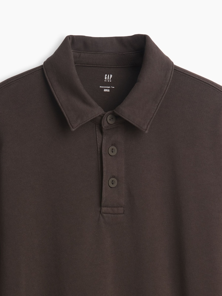 Gap Brown Heavyweight Relaxed Polo Shirt (4-13yrs) - Image 5 of 5 Gap Brown Heavyweight Relaxed Polo Shirt (4-13yrs) - Image 5 of 5