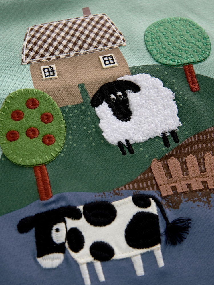 Grün Bauernhof - Langärmliges T-Shirt mit Charakteren aus 100 % Baumwolle (3 Monate – 7 Jahre) - Bild 3 von 3 Grün Bauernhof - Langärmliges T-Shirt mit Charakteren aus 100 % Baumwolle (3 Monate – 7 Jahre) - Bild 3 von 3