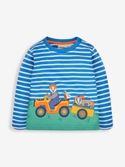 JoJo Maman Bébé Blue Badger Appliqué Top - Image 1 of 4