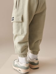 Charcoal Grey/Sage Green Short Sleeve 100% Cotton T-Shirt and Utility Joggers Set (3mths-7yrs) - Image 4 of 8