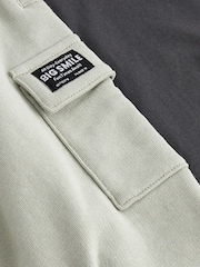 Charcoal Grey/Sage Green Short Sleeve 100% Cotton T-Shirt and Utility Joggers Set (3mths-7yrs) - Image 8 of 8