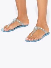 Kurt Geiger London Blue Maddison T-Bar Sandals - Image 2 of 5