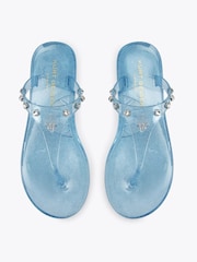 Kurt Geiger London Blue Maddison T-Bar Sandals - Image 3 of 5