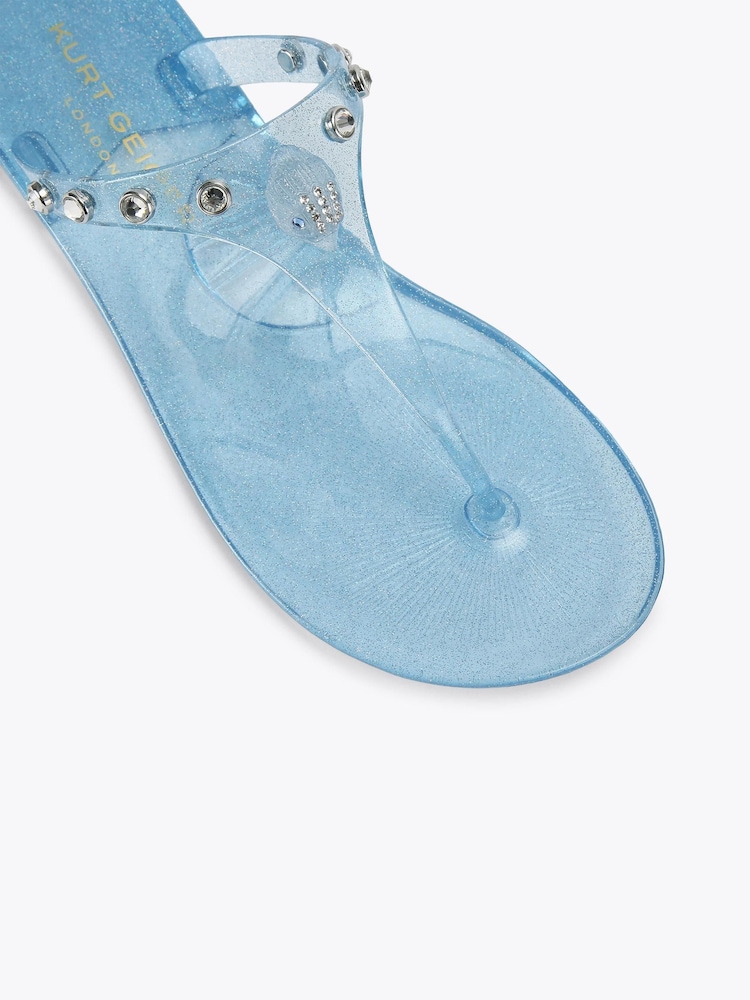 Kurt Geiger London Blue Maddison T-Bar Sandals - Image 5 of 5