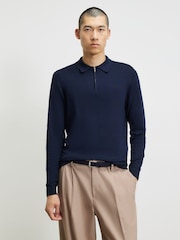 River Island Blue Slim Fit Essential Polo Shirt - Image 2 of 4