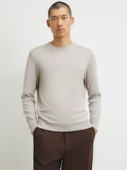 River Island Natural Slim Fit Crew Neck Sweater - Image 2 of 4