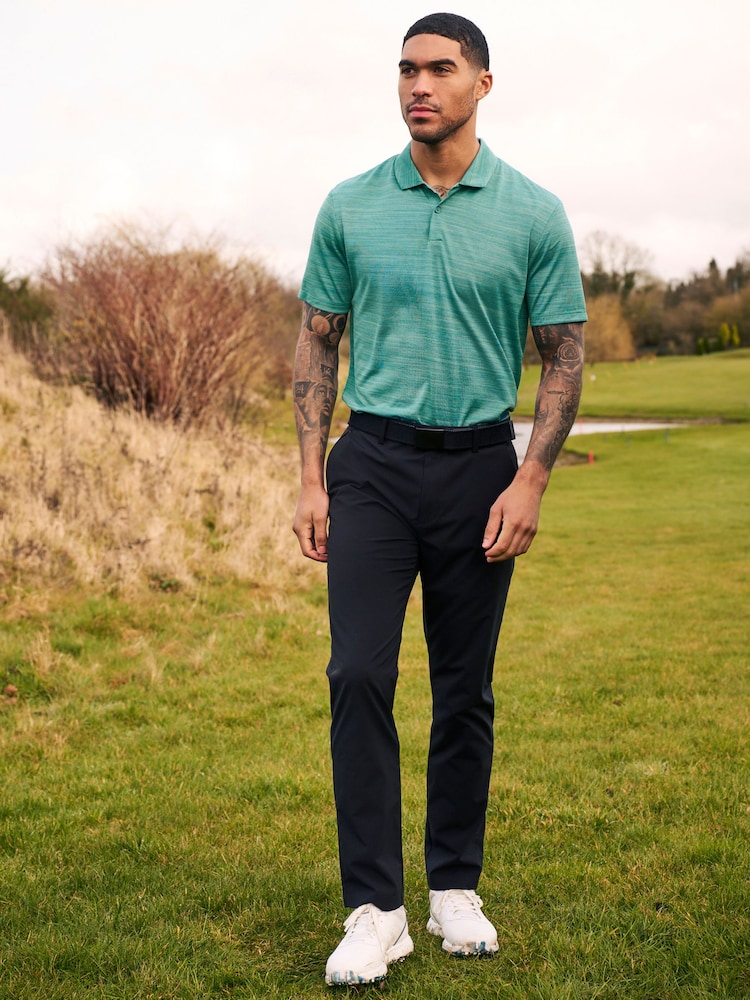 Teal Blue Active Mesh Golf Polo Shirt - Image 2 of 8