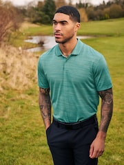 Teal Blue Active Mesh Golf Polo Shirt - Image 3 of 8