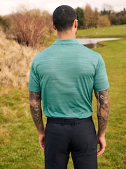 Teal Blue Active Mesh Golf Polo Shirt - Image 4 of 8