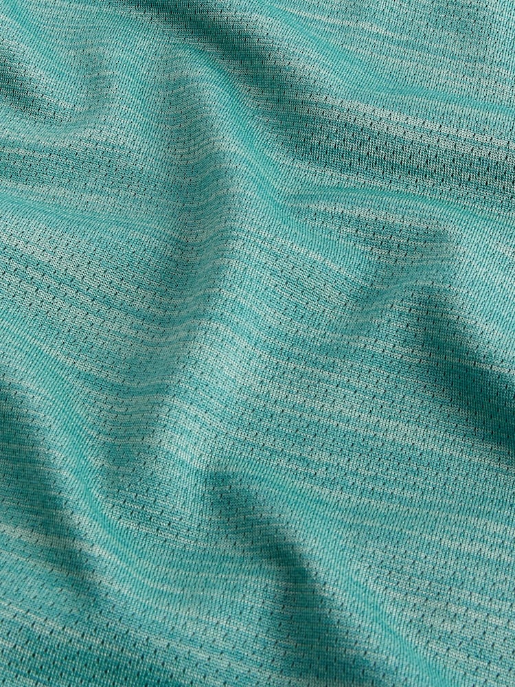 Teal Blue Active Mesh Golf Polo Shirt - Image 8 of 8