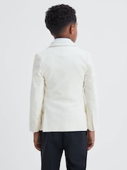 Reiss Ivory Apsara 9-14 yrs Slim Fit Velvet Single Breasted Blazer - Image 5 of 7