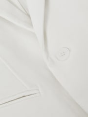 Reiss Ivory Apsara 9-14 yrs Slim Fit Velvet Single Breasted Blazer - Image 7 of 7
