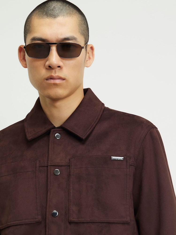 River Island Brown Suedette Jacket - Image 4 of 4