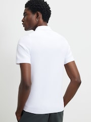 River Island White Muscle Fit Polo T-Shirt - Image 2 of 4