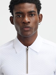 River Island White Muscle Fit Polo T-Shirt - Image 4 of 4