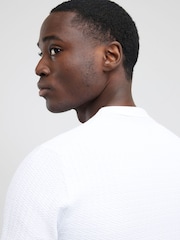 River Island White Muscle Fit Textured T-Shirt - Image 2 of 2