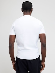 River Island White Muscle Fit Textured T-Shirt - Image 4 of 4