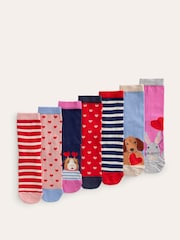 Boden Red 100% Cotton Socks 7 Pack - Image 1 of 2