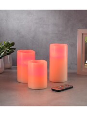 MenKind Set of 3 Remote Control Multicolour Candles - Image 1 of 4