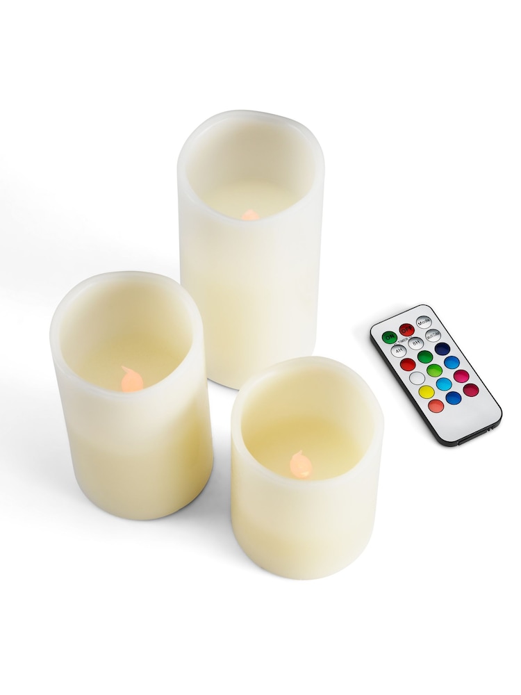 MenKind Set of 3 Remote Control Multicolour Candles - Image 2 of 4