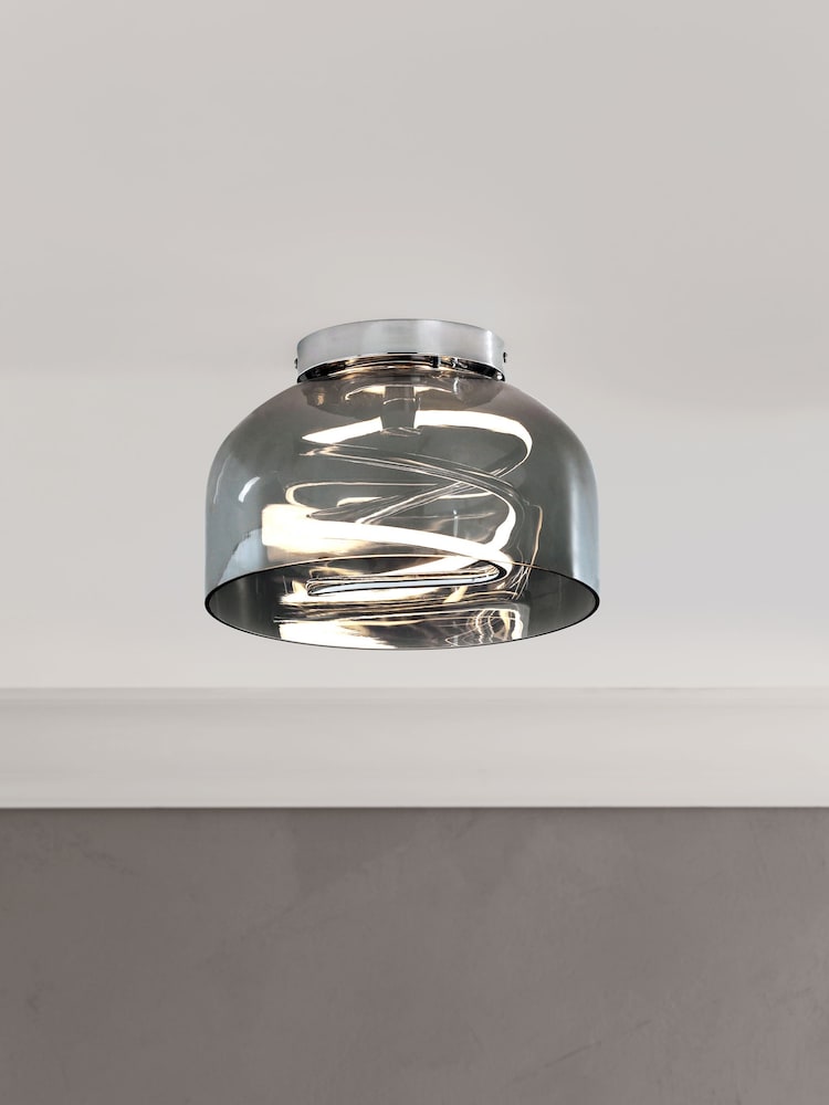 Smoke Grey Helix LED Flush Ceiling Light - Image 1 of 9