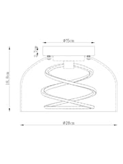 Smoke Grey Helix LED Flush Ceiling Light - Image 9 of 9