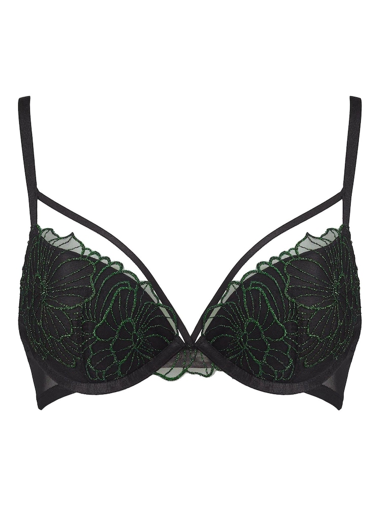 Ann Summers Dreamland Glitter Padded Plunge Black Bra - Image 5 of 5