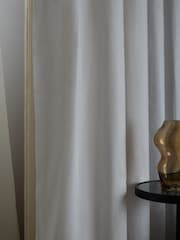 Grey Light Cloud Blackout/Thermal Cotton Eyelet Curtains - Image 6 of 8