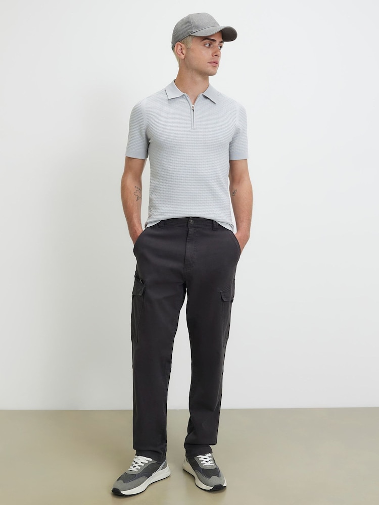 River Island Grey Muscle Fit Polo Shirt - Image 1 of 4 River Island Grey Muscle Fit Polo Shirt - Image 1 of 4
