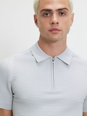 River Island Grey Muscle Fit Polo Shirt - Image 3 of 4