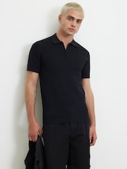 River Island Black Muscle Fit Polo Shirt - Image 1 of 4
