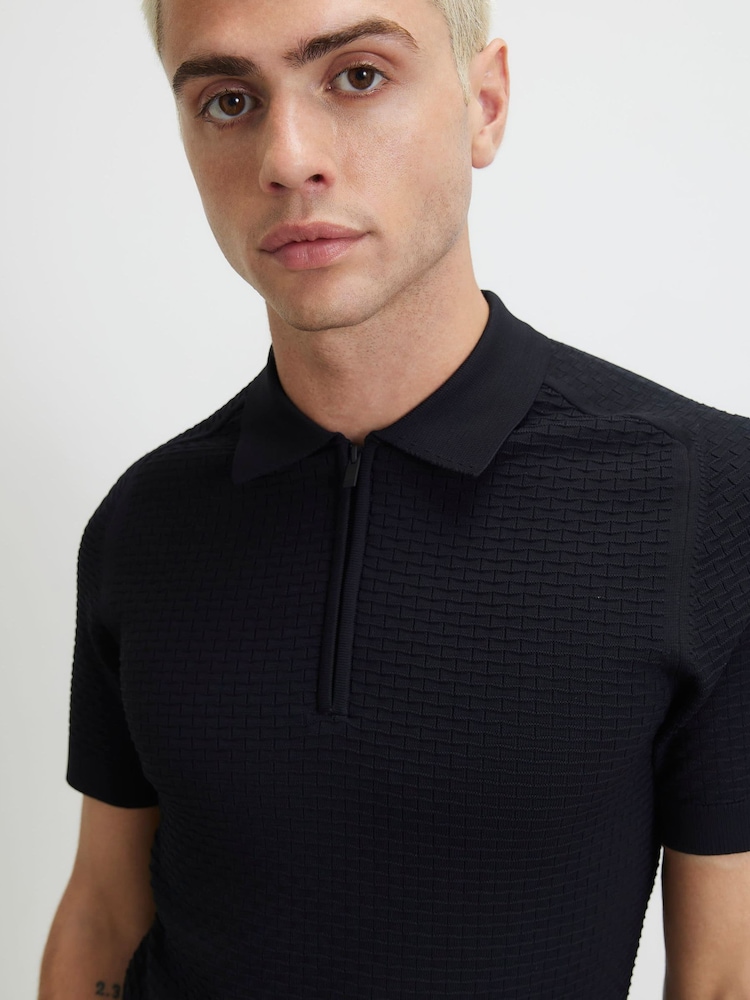 River Island Black Muscle Fit Polo Shirt - Image 4 of 4 River Island Black Muscle Fit Polo Shirt - Image 4 of 4