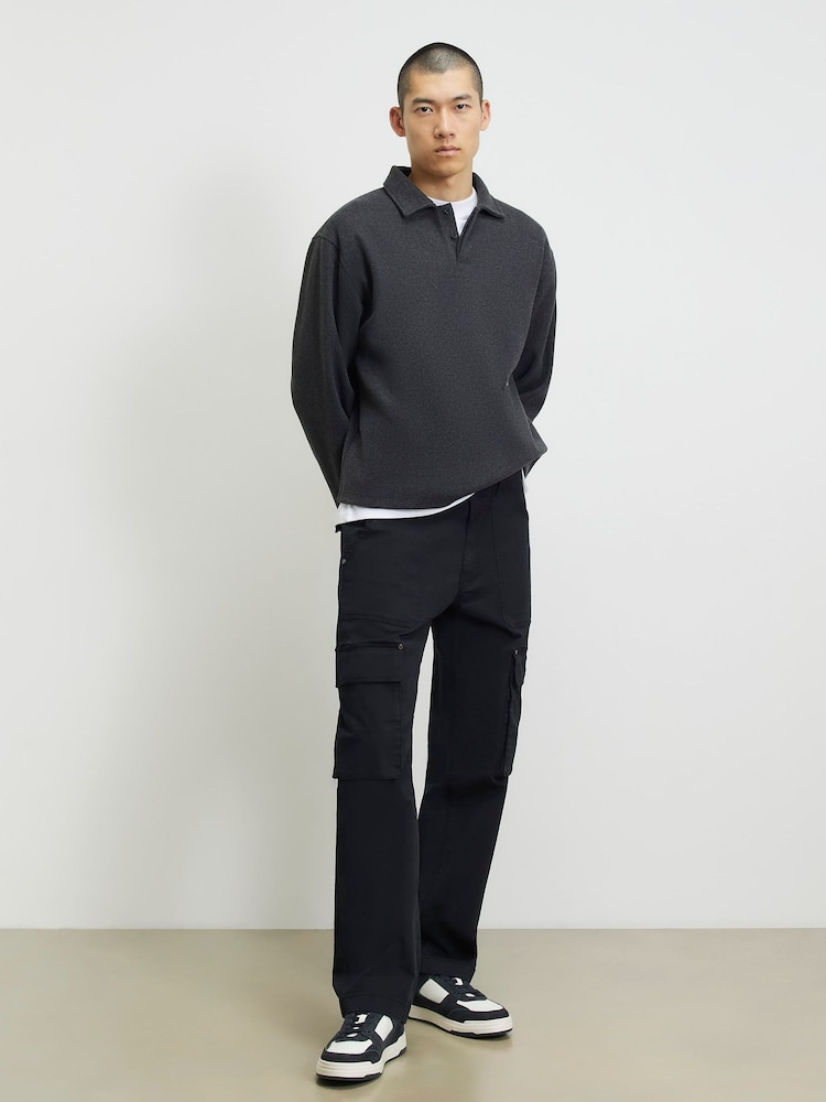 River Island Black Loose Fit Cargo Trousers - Image 1 of 4