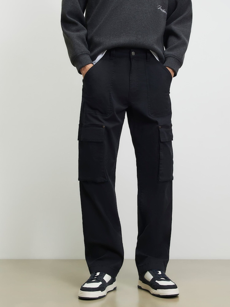 River Island Black Loose Fit Cargo Trousers - Image 4 of 4