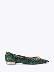 Kurt Geiger London Green Kingsley Pointed Flat Pumps - Image 1 of 4