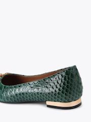 Kurt Geiger London Green Kingsley Pointed Flat Pumps - Image 3 of 4