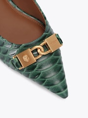 Kurt Geiger London Green Kingsley Pointed Flat Pumps - Image 4 of 4