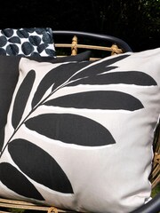 Fusion Natural Leaf Print Outdoor Cushion - Image 2 of 5