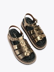 Kurt Geiger London Brown Orson Fisherman Sandals - Image 3 of 5