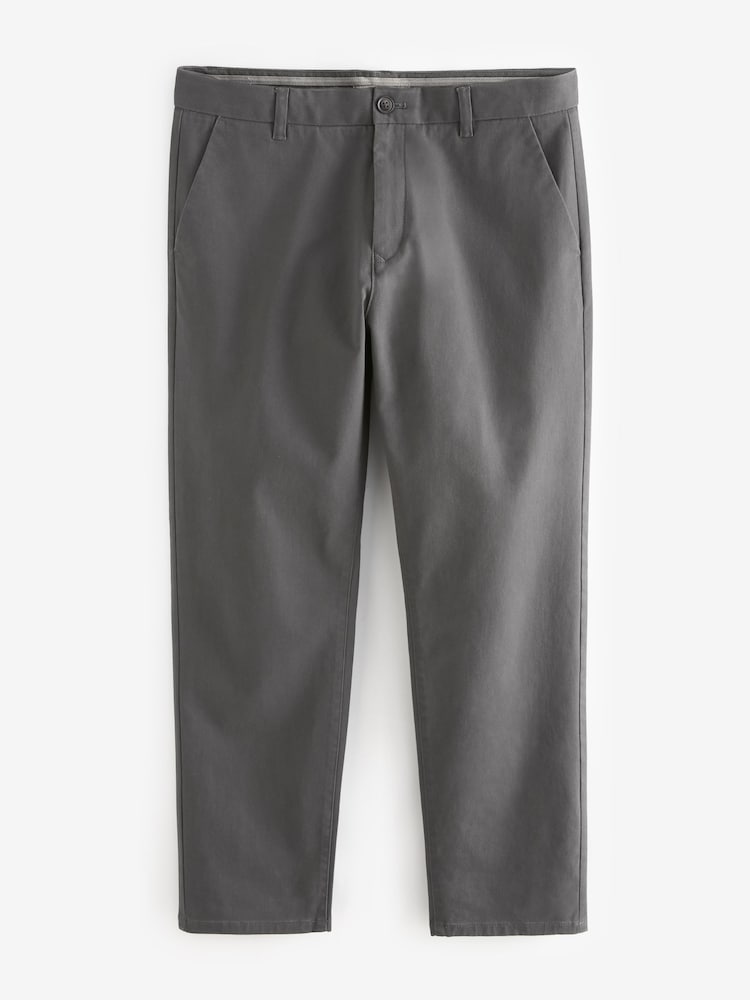 Grey Dark Straight Fit Stretch Chinos Trousers - Image 5 of 6