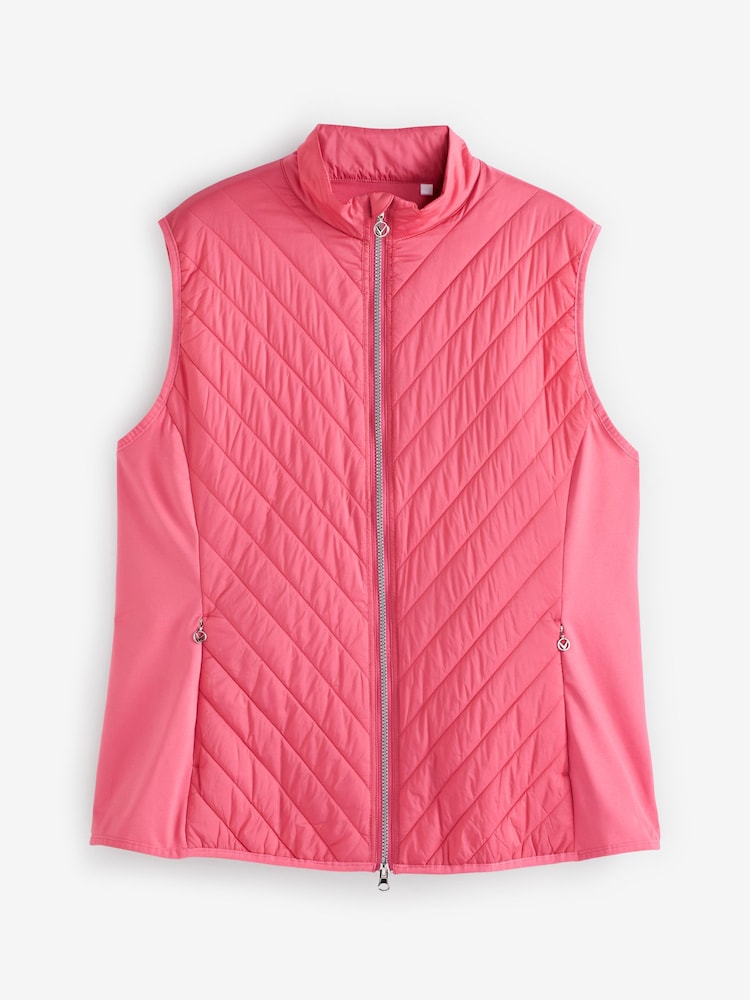 Callaway Apparel Ladies Pink Lightweight Quilted Gilet - Image 3 of 3