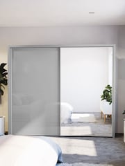 Wiemann Grey Peyton Glass and Mirror Sliding 2.6m Sliding Semi Fitted Wardrobe - Image 1 of 6