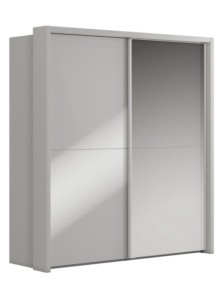 Wiemann Grey Peyton Glass and Mirror Sliding 2.6m Sliding Semi Fitted Wardrobe - Image 2 of 6