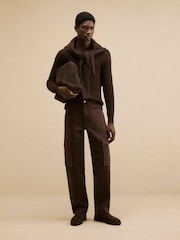 River Island Brown Loose Fit Cargo Trousers - Image 1 of 4