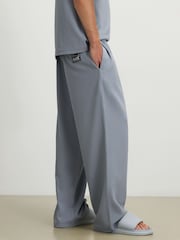 River Island Blue Wide Leg Waffle Joggers - Image 3 of 4